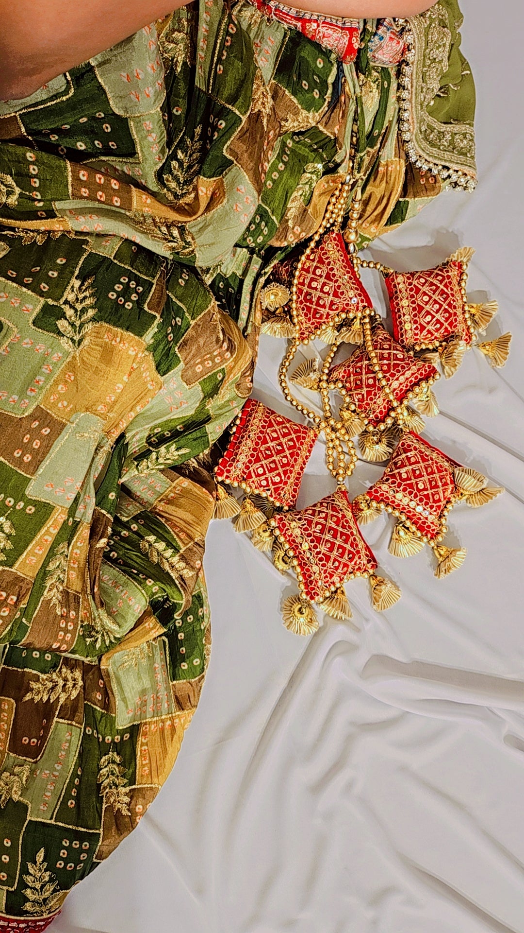 Red Green Maharani Lehenga
