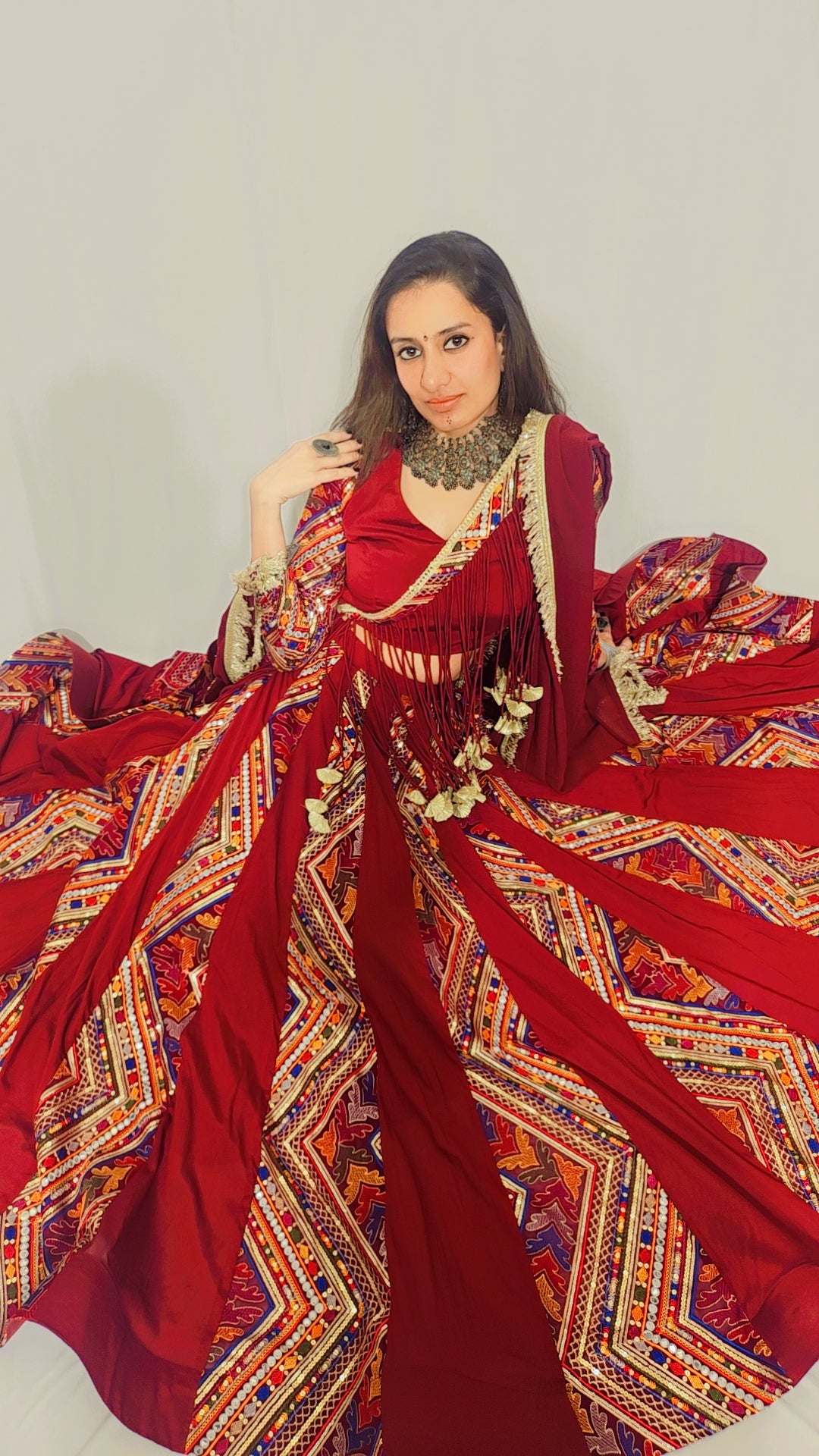 Maroon Festive Lehenga