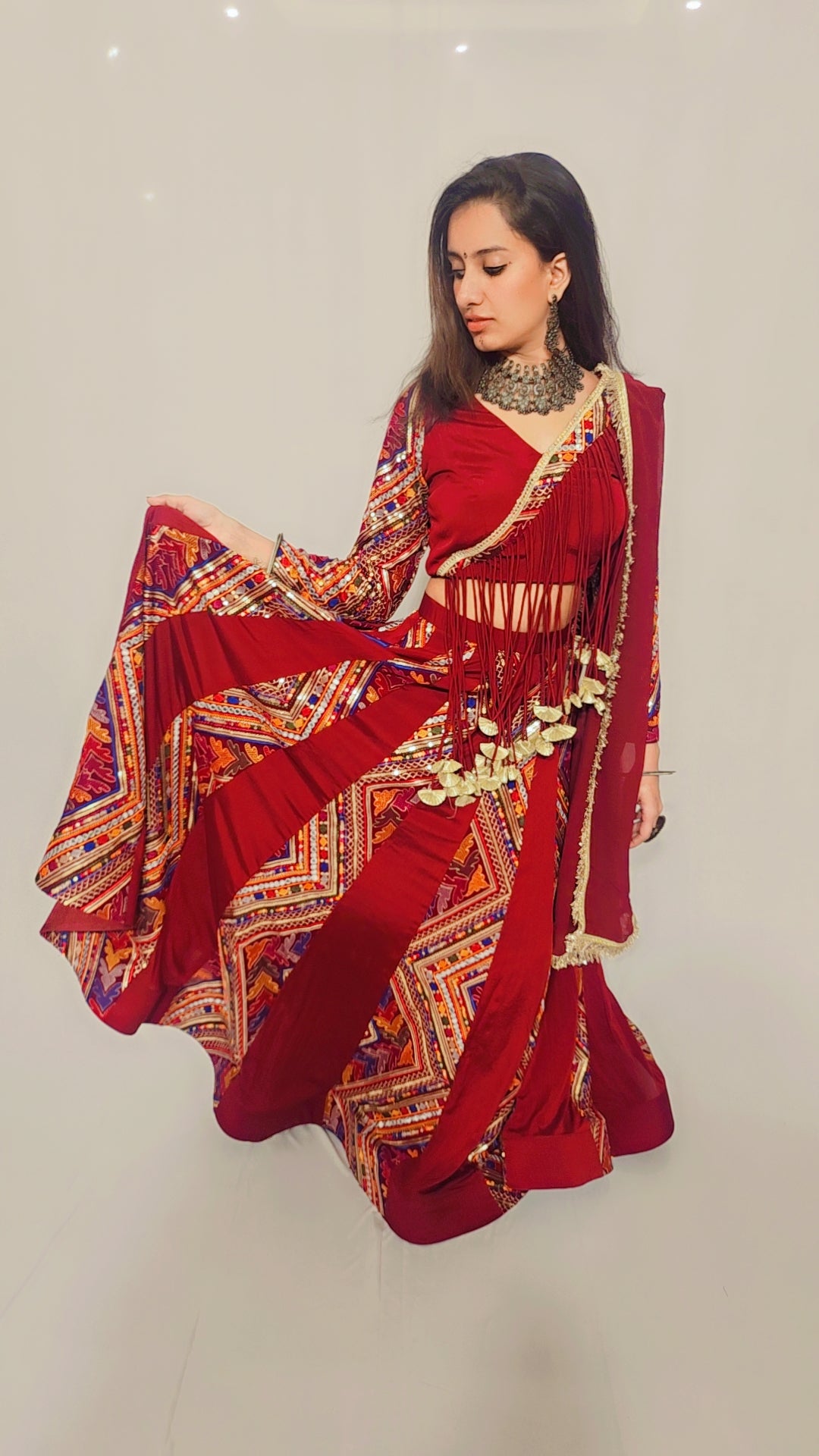 Maroon Festive Lehenga