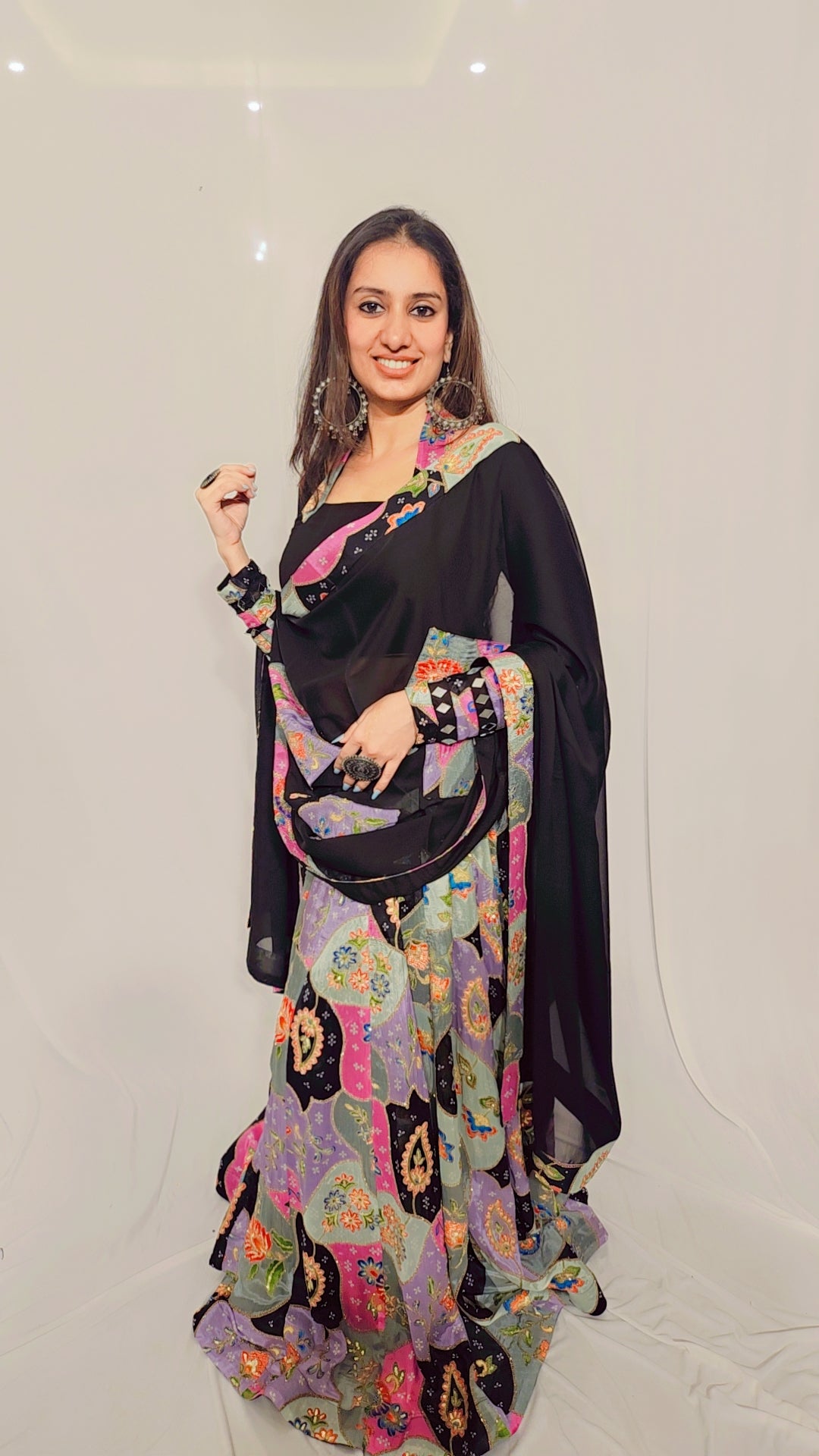 Black Multi Lehenga