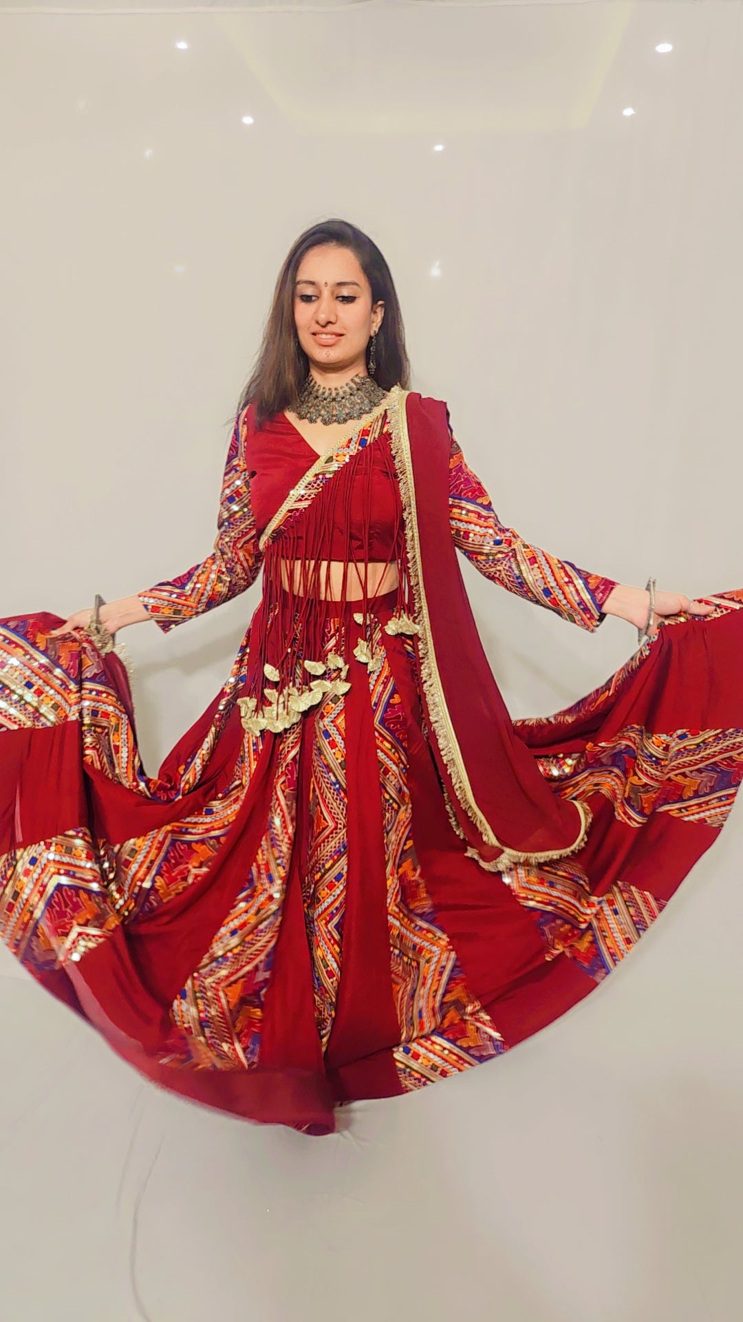 Maroon Festive Lehenga
